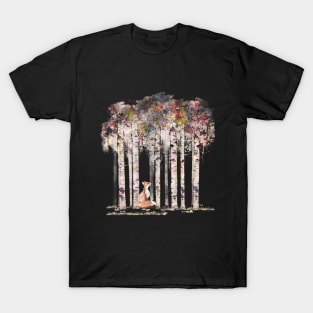 Rex Fox in the forest watercolor style T-Shirt